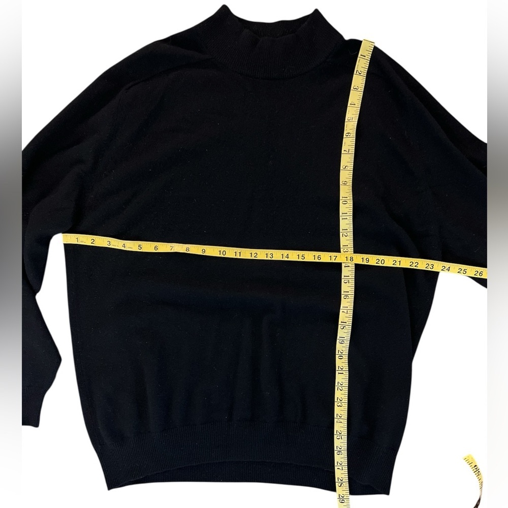 RECORD 100% Cashmere Black Mock Neck Sweater - Picture 5 of 9